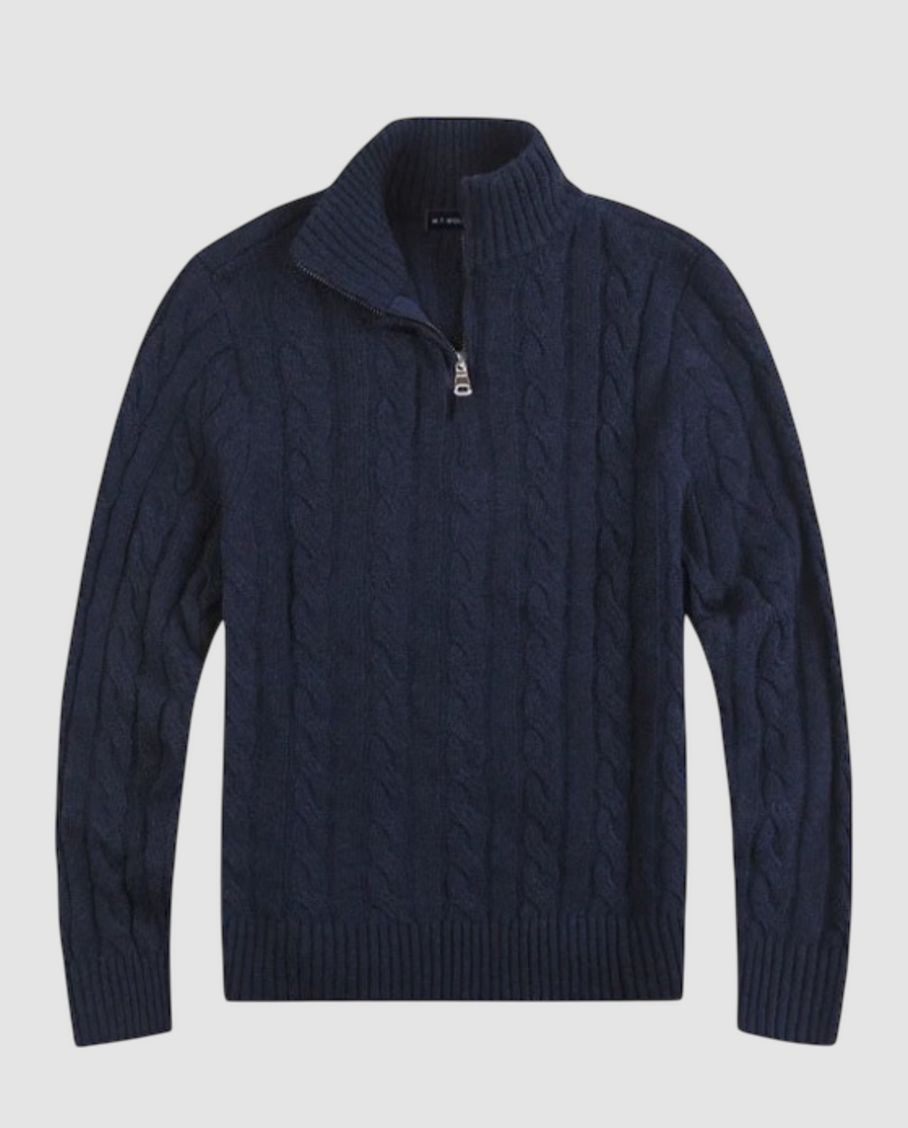 Cable-knit half-zip