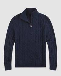 Cable-knit half-zip