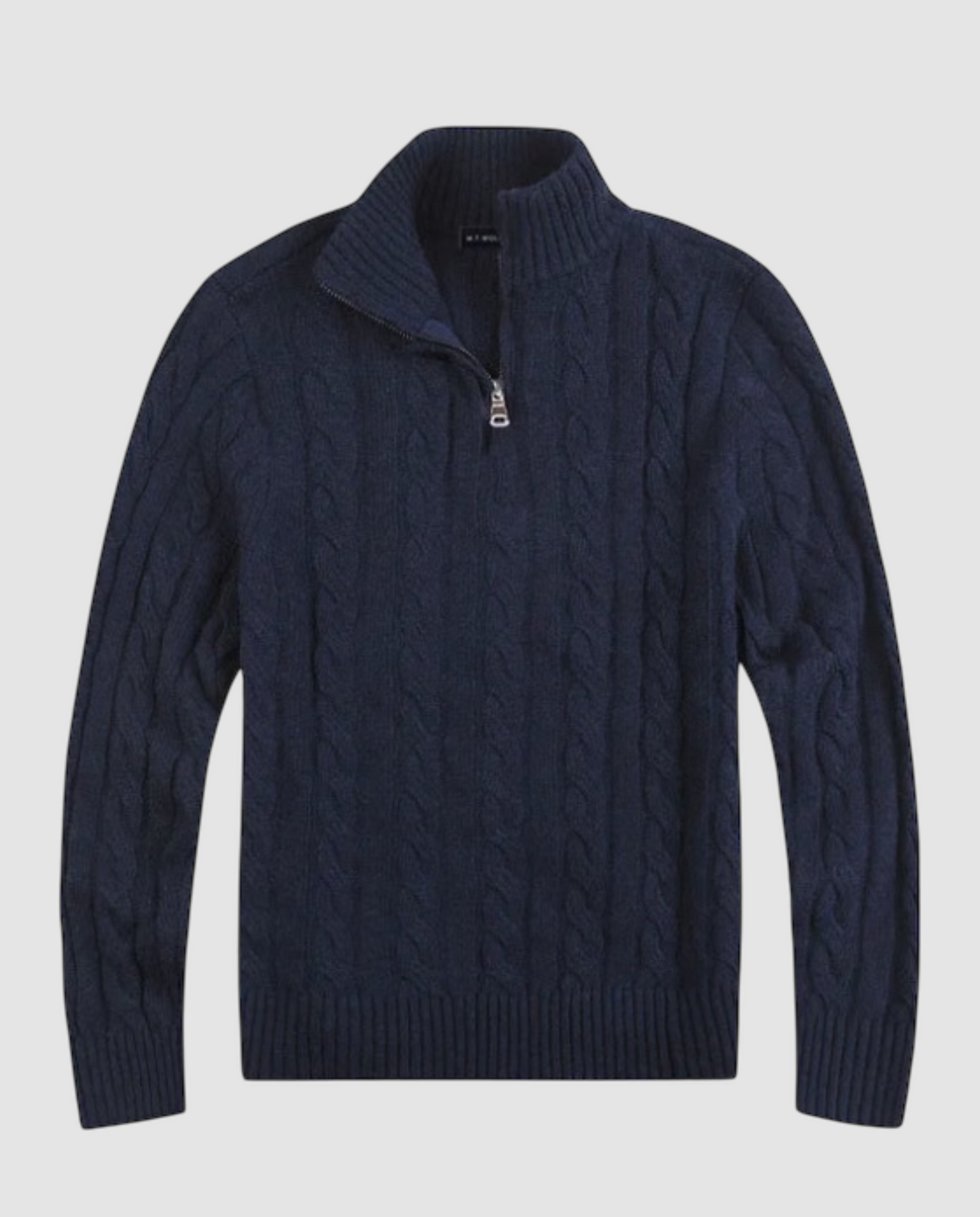 Cable-knit half-zip