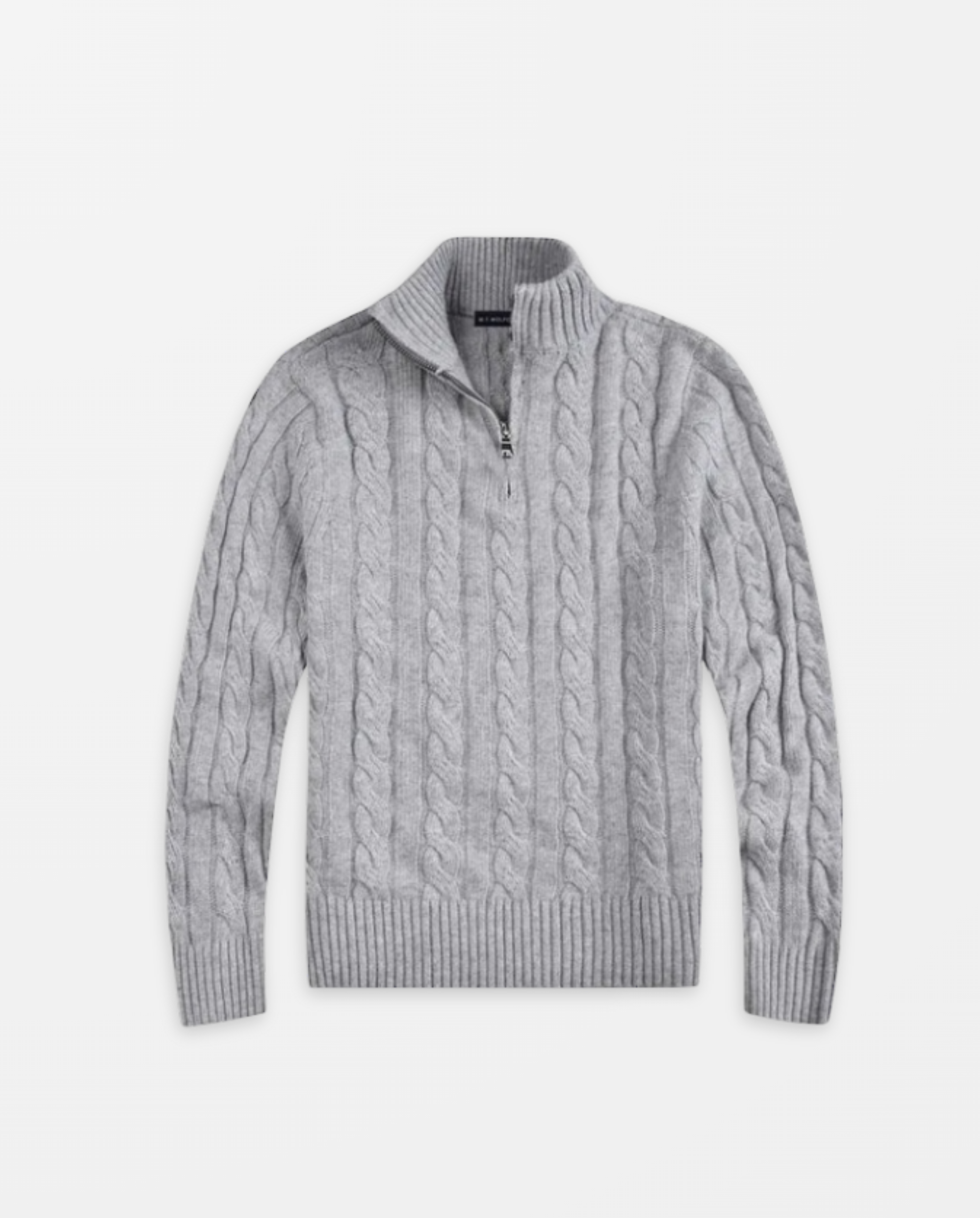Cable-knit half-zip