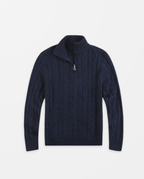 Cable-knit half-zip