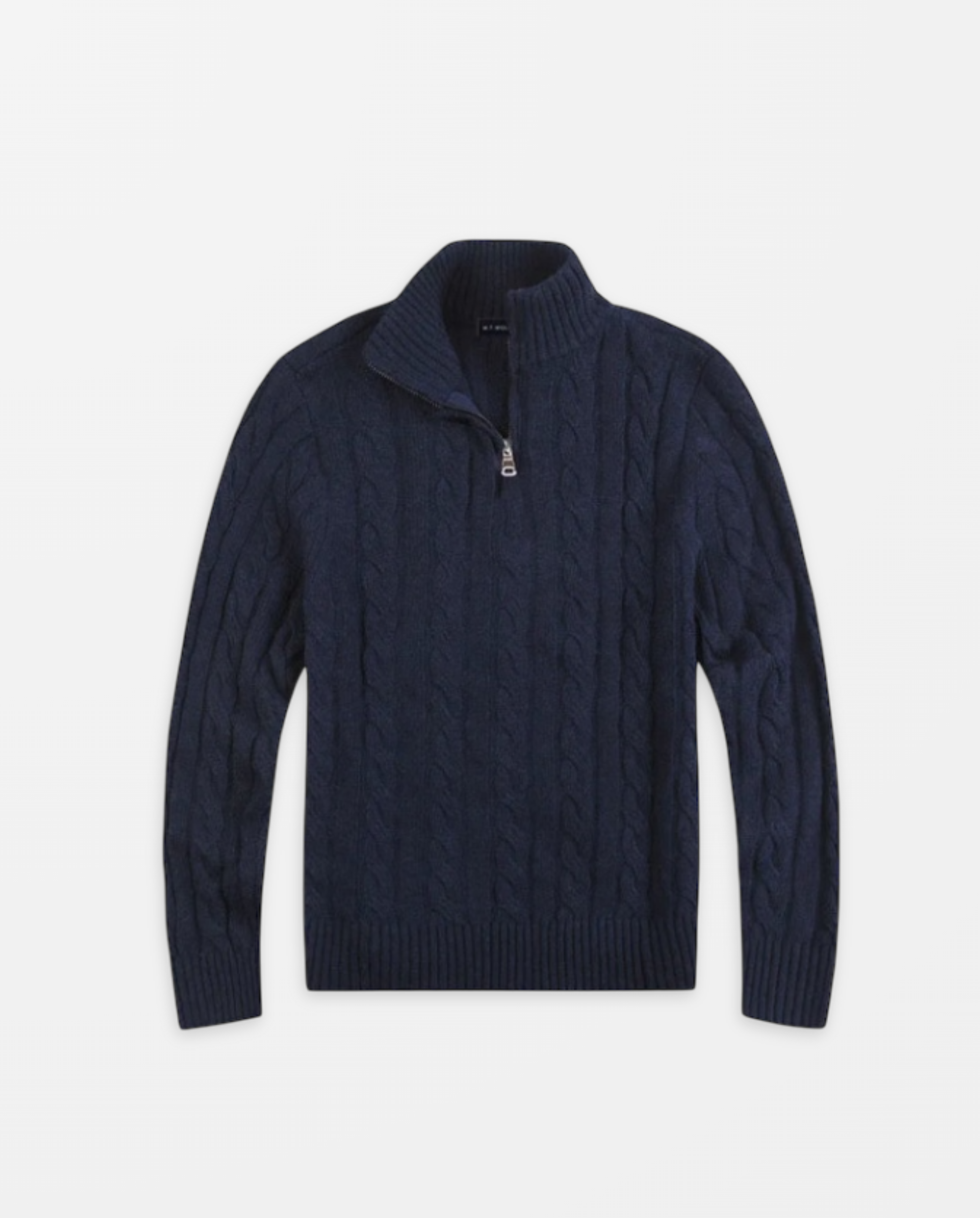Cable-knit half-zip