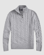 Cable-knit half-zip