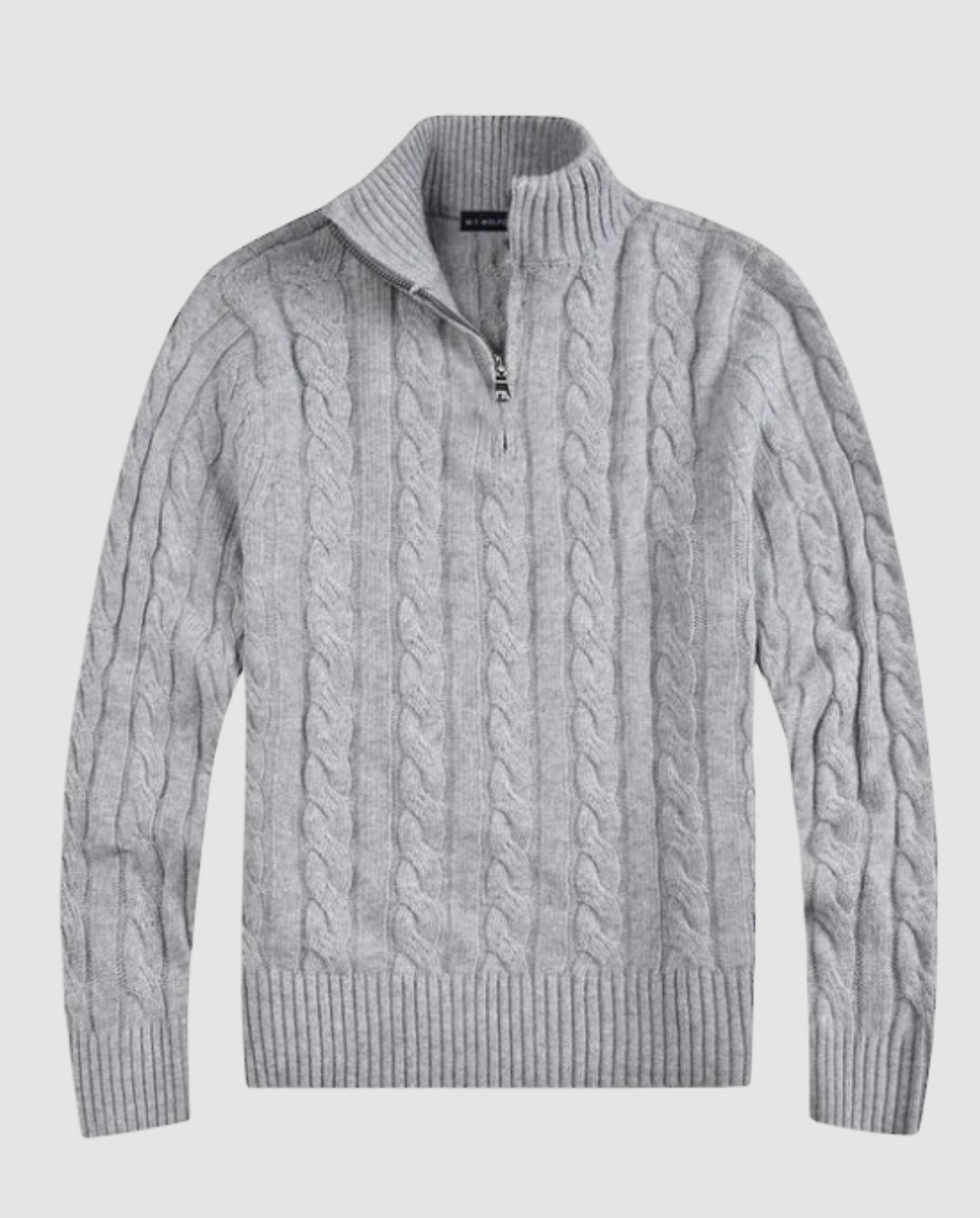 Cable-knit half-zip